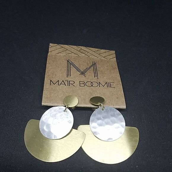 NWT Mair Boomie Gold & Silver Earrings - Picture 5 of 5